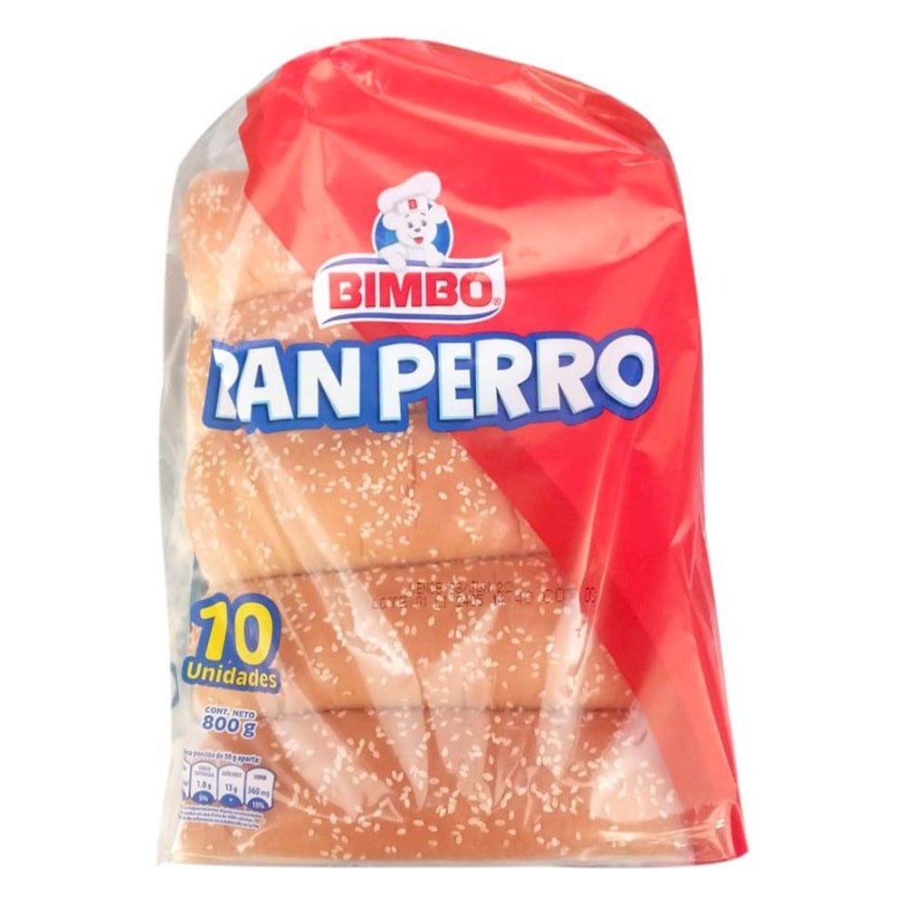 Bimbo Pan Perro X10und 800g
