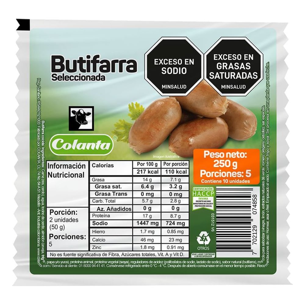 Colanta Butifarra X250gr