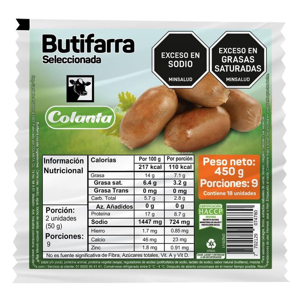 Colanta Butifarra X450gr