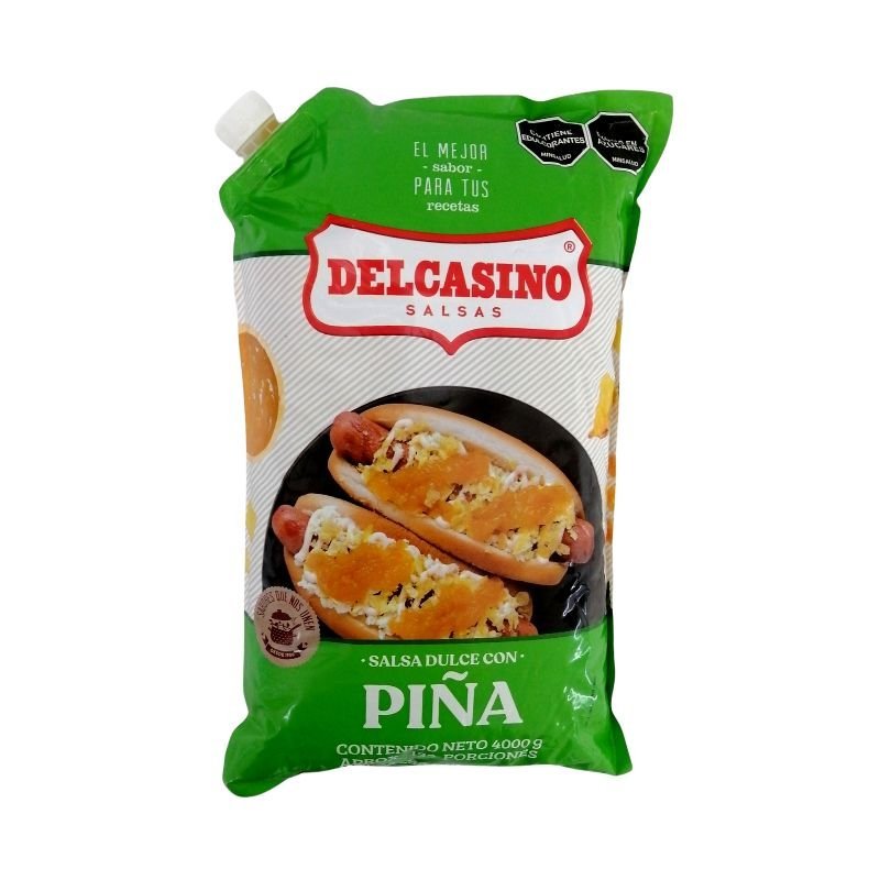 Delcasino Salsa Dulce con Piña 4000g Bolsa Galón