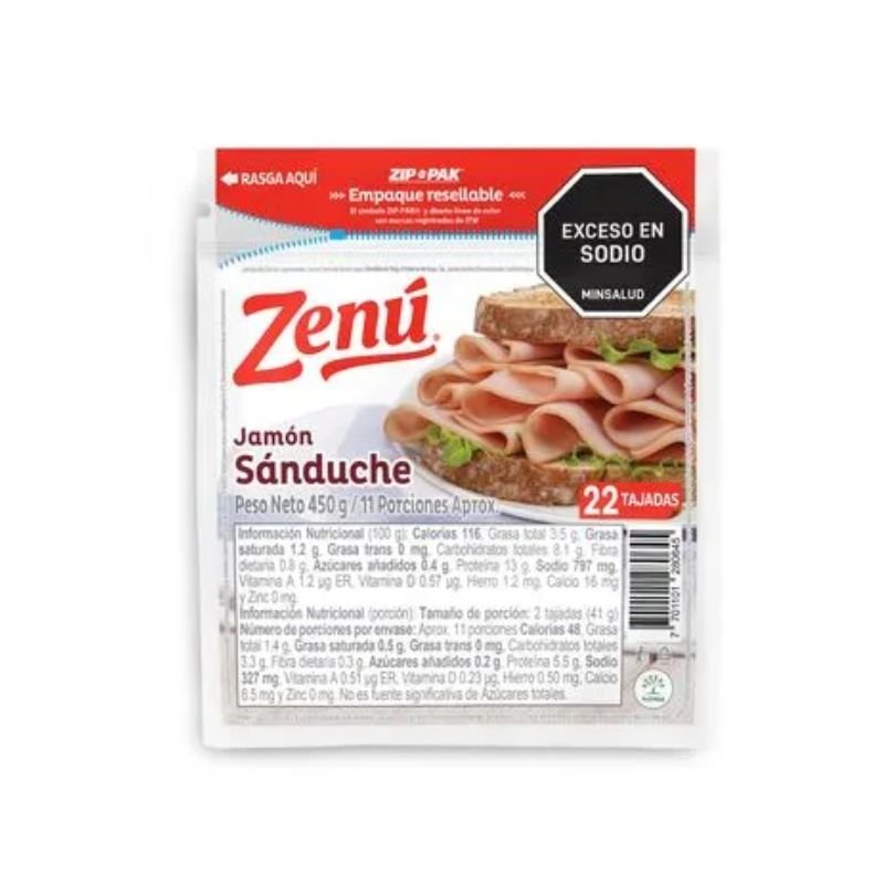 Jamon Sanduche Zenú 450g