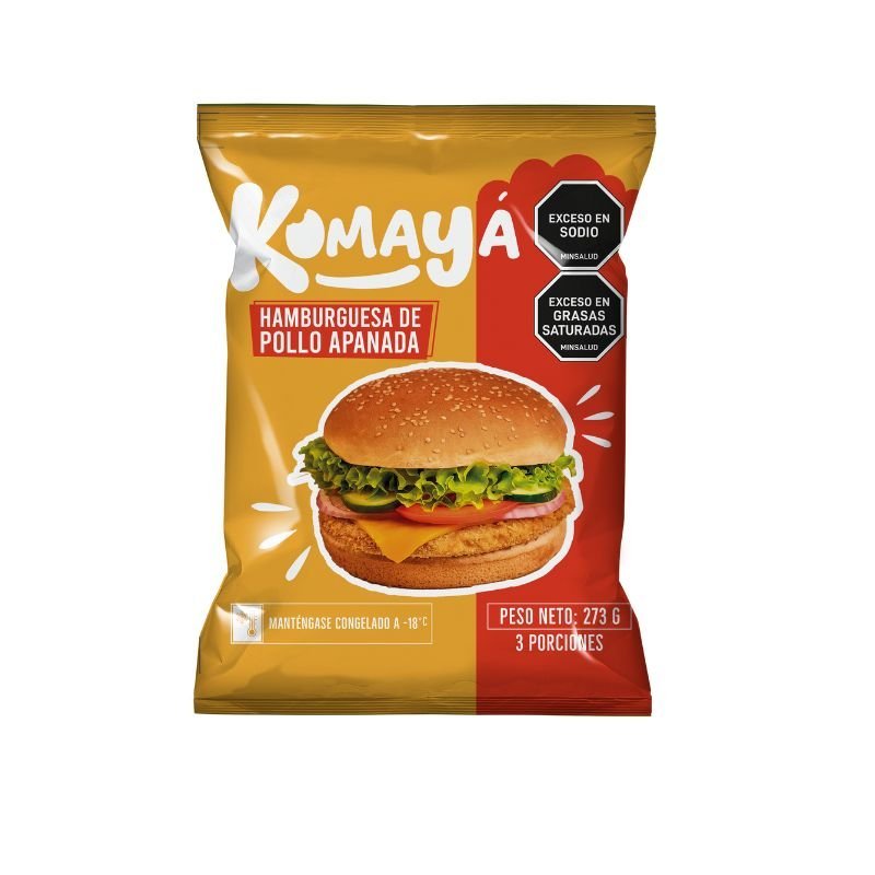 Komaya Hamburguesa De Pollo Apanada 273g x 3 Und