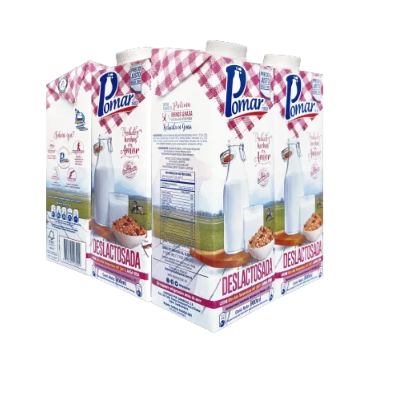 Leche Pomar Tetra Six Pack X6 Deslactosada 900 Ml