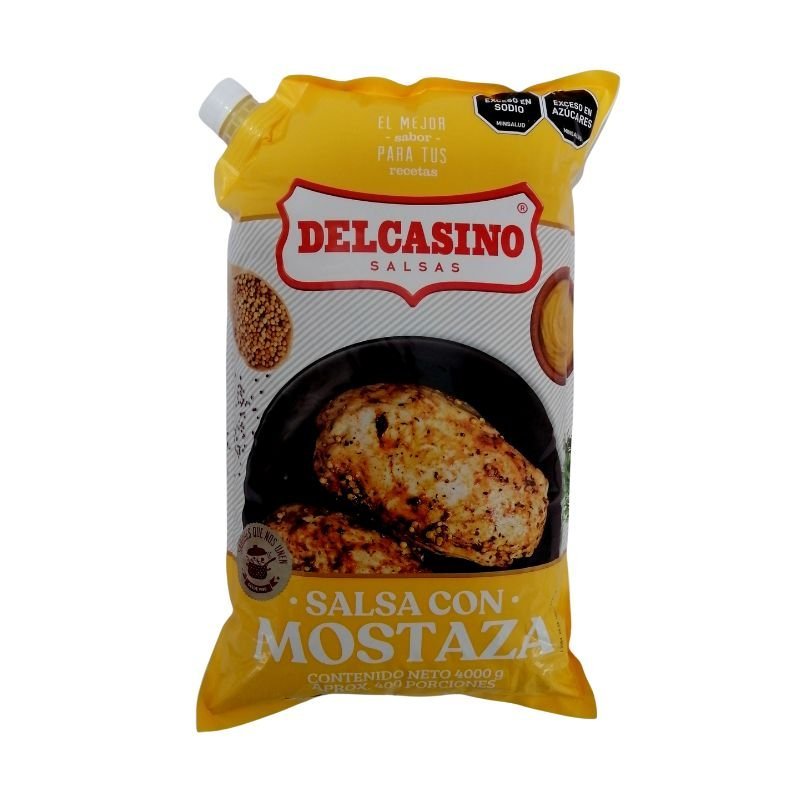 Delcasino Salsa Con Mostaza 4000g Bolsa Galón