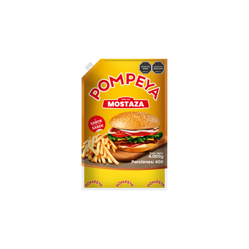 Salsa Con Mostaza Pompeya 4000g - Sabor Cremoso Y Picante