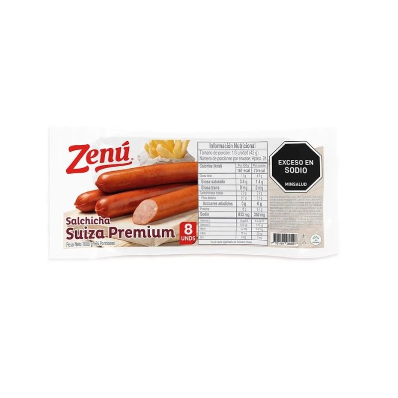 Zenú Salchicha Suiza Premium 8 und x 1000 g